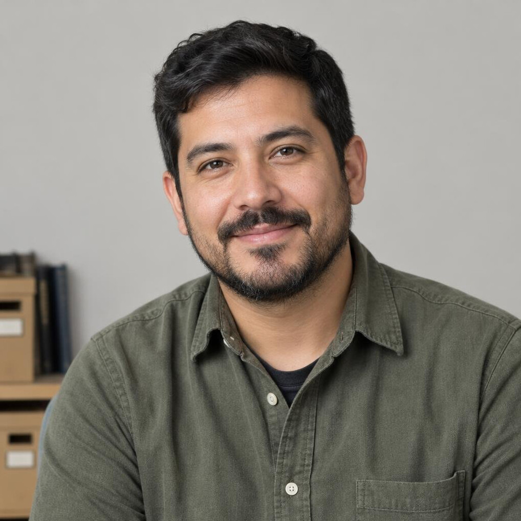 Portrait of a bearded man in a casual shirt