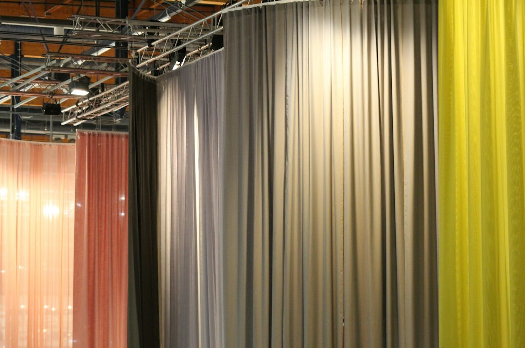 Theatre stage with curtains and spotlight