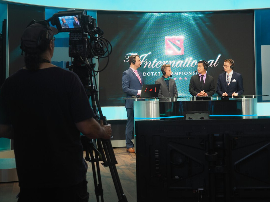 television presenter on set